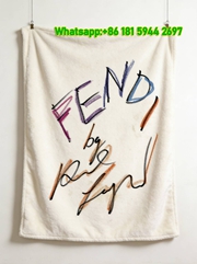 Fendi by Karl Lagerfeld Sketch Flannel Throw Blanket IMG_9640